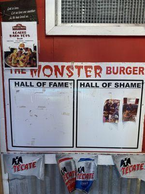 Monster burger challenge wall...