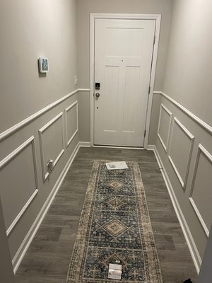 Entry way custom wall panels installed