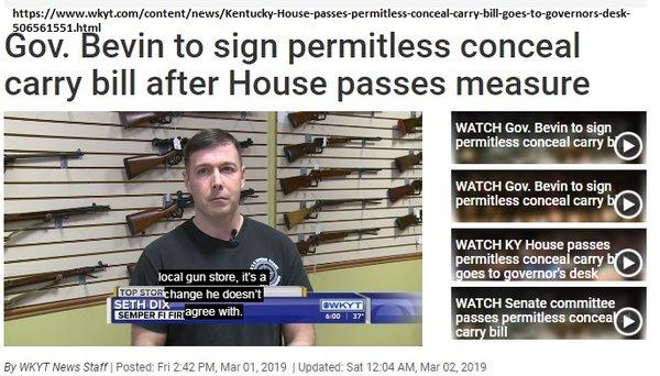 Semper Fi owner Seth Dix states in WKYT interview "I'm a believe that owning a firearm is a right, but carrying it concealed is a privilege"