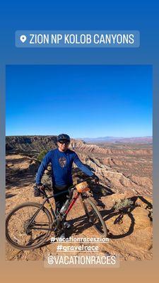 View of the Kolob Canyons with the Zion Cycles Bike.