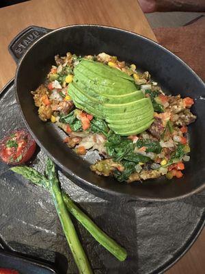 Vegetarian skillet (no cheese, no egg white)