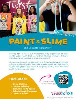 JOIN US FOR ARTWORK AND SLIME