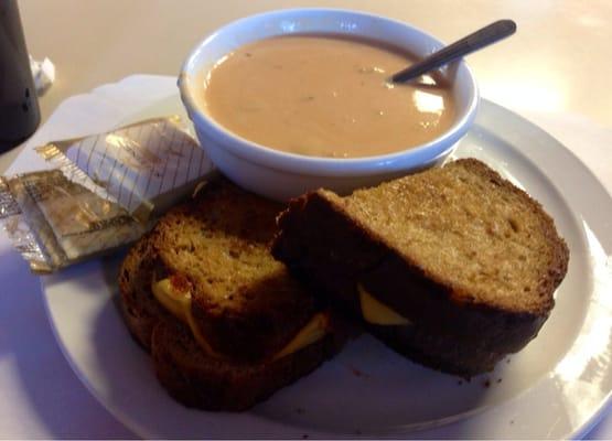 Wednesday lunch Special: Tomato Basil Soup and Grilled Cheese sandwich