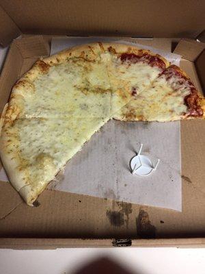 Large half white half plain pie