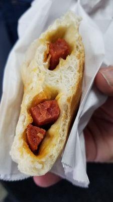 Pepperoni, in a roll. Its absolute magic in the simplicity.