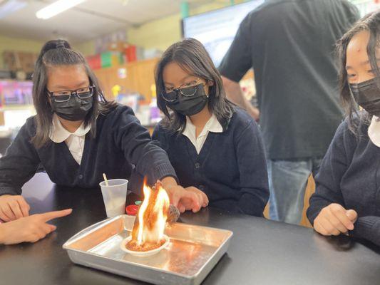 Science class labs. I wonder what they are burning?