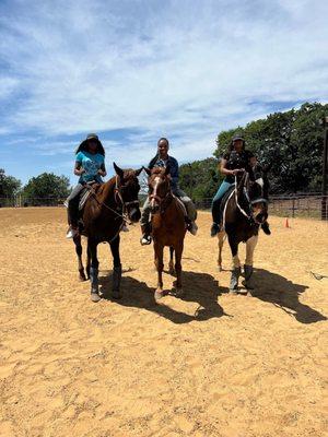 Friends and I on the horse!