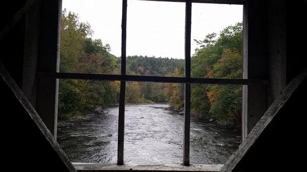 View from the covered bridge looking downstream.