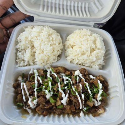 Sisig with white rice