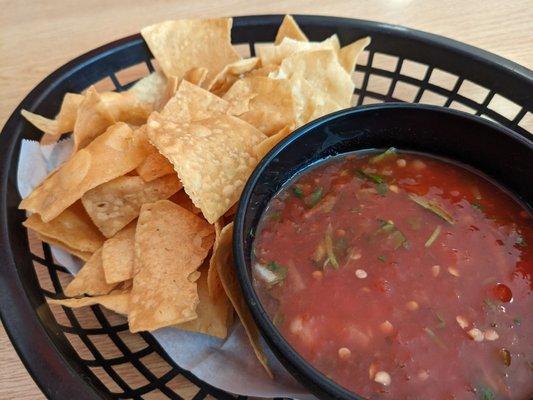 Complimentary chips and salsa