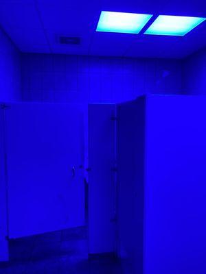 Their bathrooms have black lights instead of normal lighting. They should hang some Black Sabbath posters on the wall.