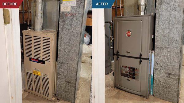 Before and after: a furnace upgrade that brings comfort and peace of mind.