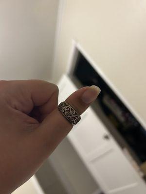 My ring before it was resized. 20 year old sterling silver ring that I've had since I was 10. Definitely needed some love too.