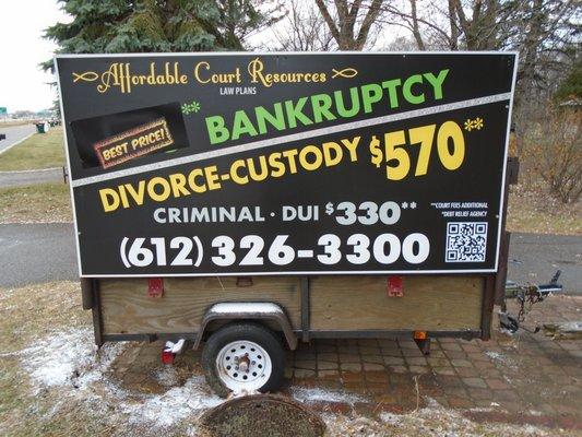 Sign in front the the office - frontage road on the west side of Central Avenue.