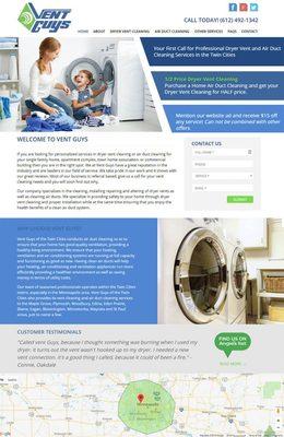 Vent Guys: Vent Guys are cleaning up with a new site design and social media marketing.