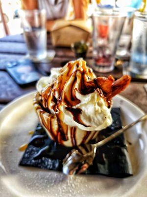 Messy churro sundae