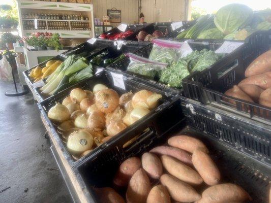 View of some of the veggies available at Skipper Farms