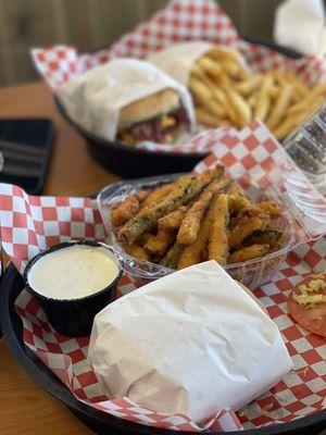 Cheeseburger combos one with zucchini fries