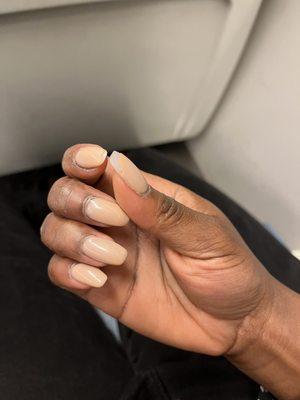 Acrylic nails less than one week later