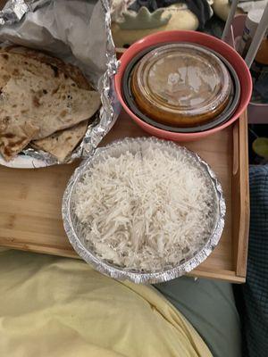 Murg Da, rice and roti