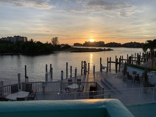 View from the second floor of The Boathouse Motel