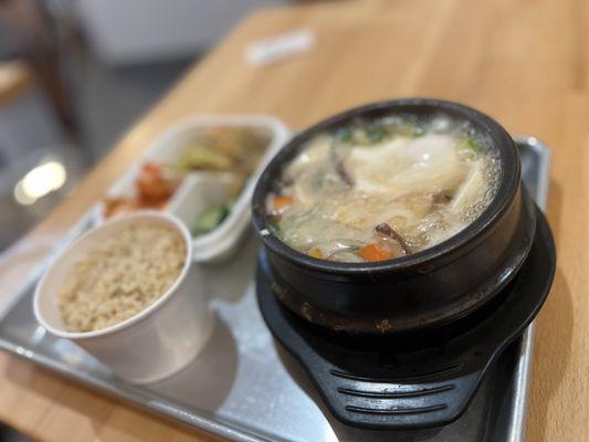 Tofu soup plate. Sides were small, soup was ok but tofu lacked flavor