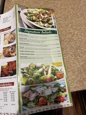 Menu (salads)