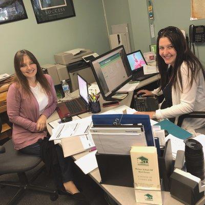 Lyn and Traci in the office at our Freehold school