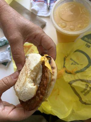 I received my Sausage & Egg McMuffin with a bite already in it