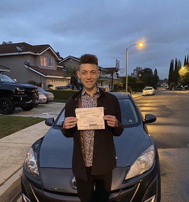 Hey did it!!! Congratulations to a great student and a awesome driver!