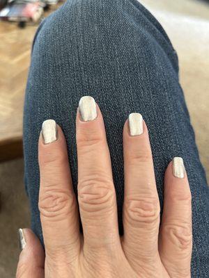 Beautiful silver color to match my sequined top and boots.