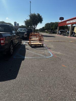 Cart parking in handicap loading area