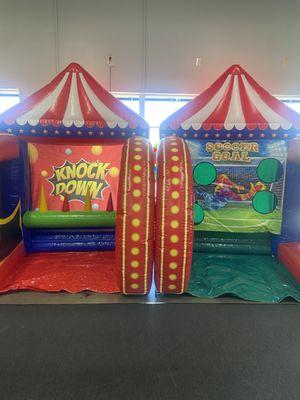 New carnival games, knock down and soccer goal!