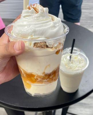 Apple Crisp Sundae & Pina Colada smoothie