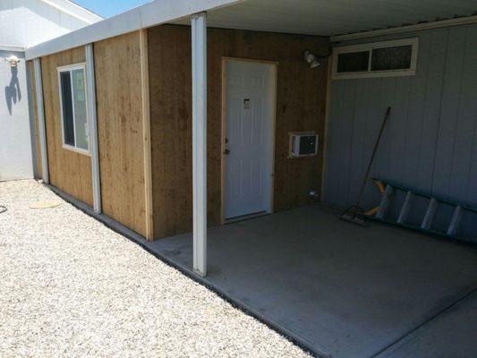 Custom room addition turned into outdoor living space.