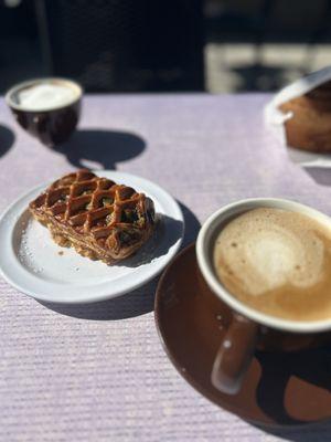 Chai tea and spinach and feta pastry