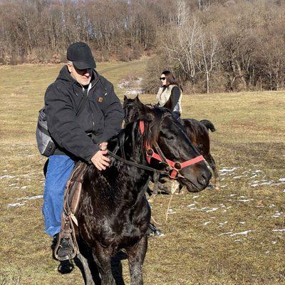 January, 2022. Vasiliy, Christina. Horseback riding.