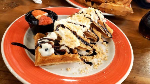 Cannoli "pancakes"... i ordered pancakes, they brought waffles lol