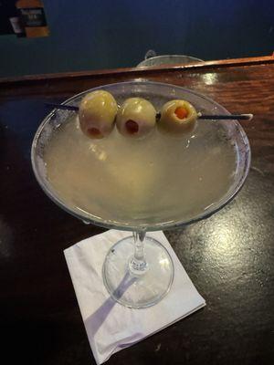 Kitty Kat's dirty gin martini