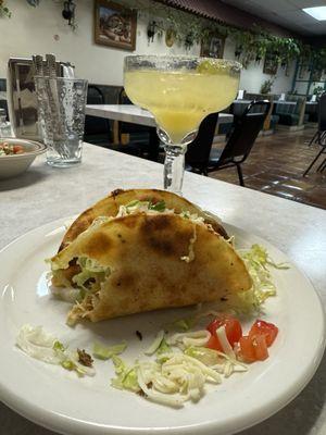 The real Chema's Chicken Crunch, Taco! and a Margarita what a perfect pair!