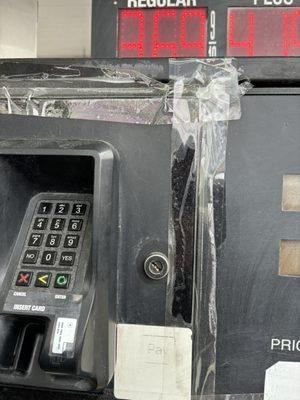 Unsecured panel, where you put your credit card in