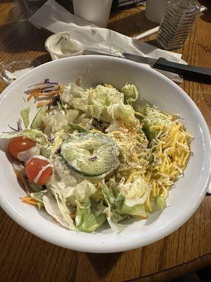 fresh salad with homemade ranch