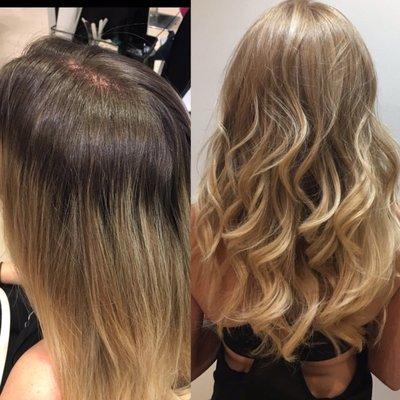 Color balayage cut and style by eran Edri