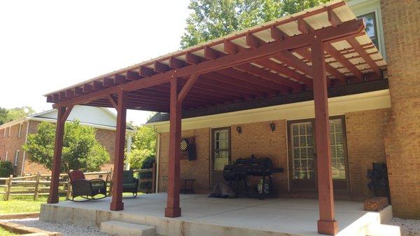 Cedar and Treated Pine Porch Roof