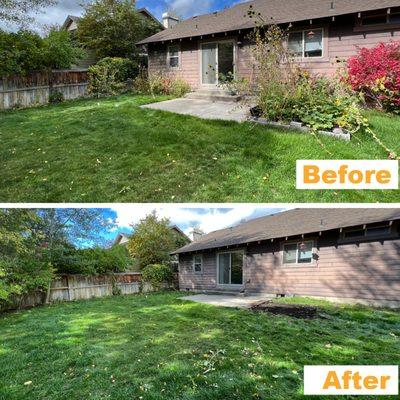 This Northwest Bend home needed a yard debris cleanup in their backyard. The transformation looks great.