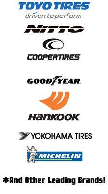 Basic list of our most popular tire brands sold.