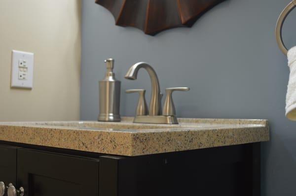 Tuscan Tan, one of our custom stone finishes, looks great on this sink!