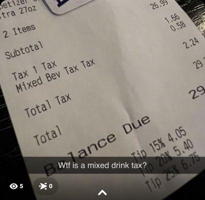 Ordered a beer and they charged me a mixed drink tax? Freaken scammers!