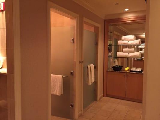 Showers, linens, and complimentary toiletries