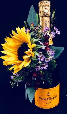 French Champagne and flowers